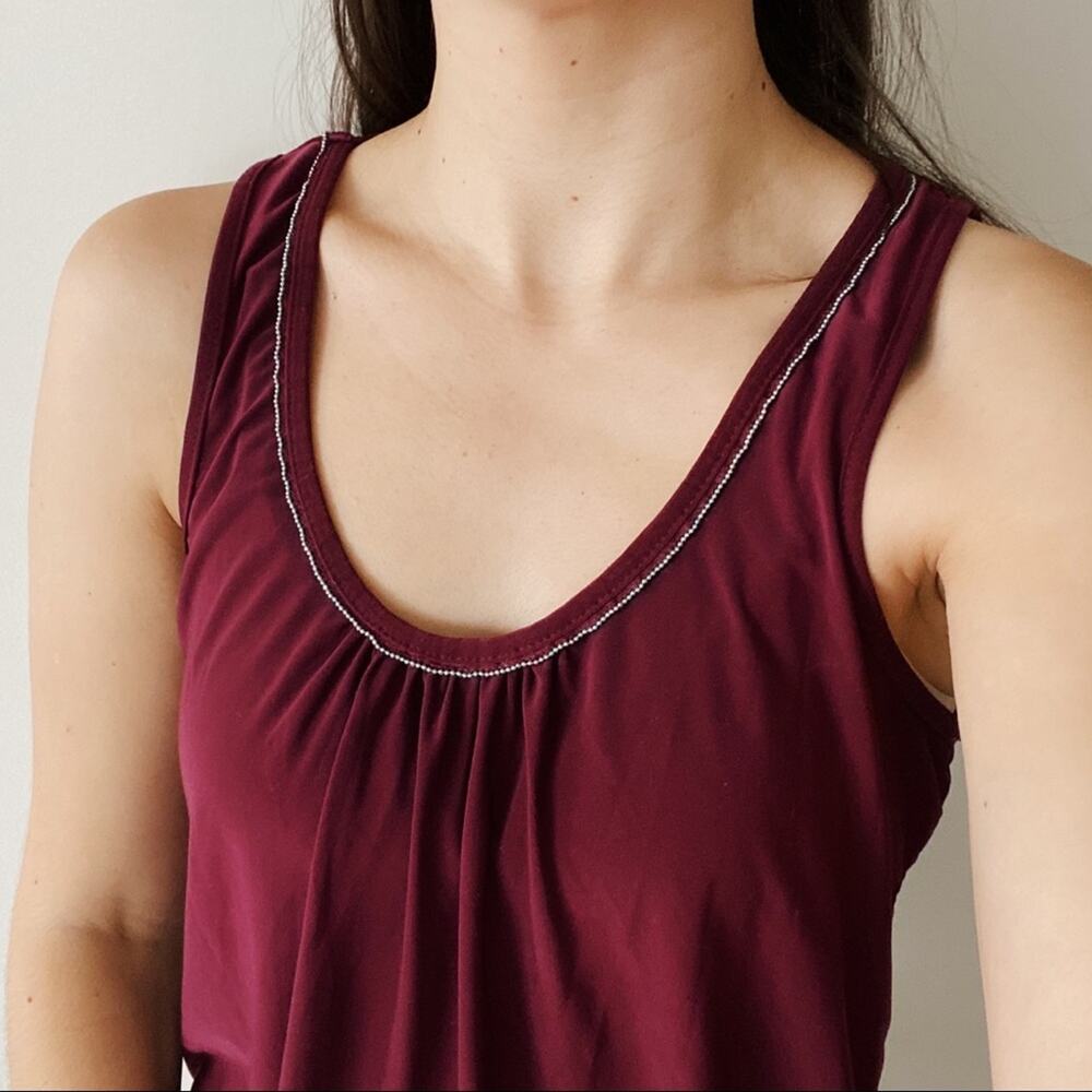 The Limited Burgundy Silky Sleeveless Tank Top Medium